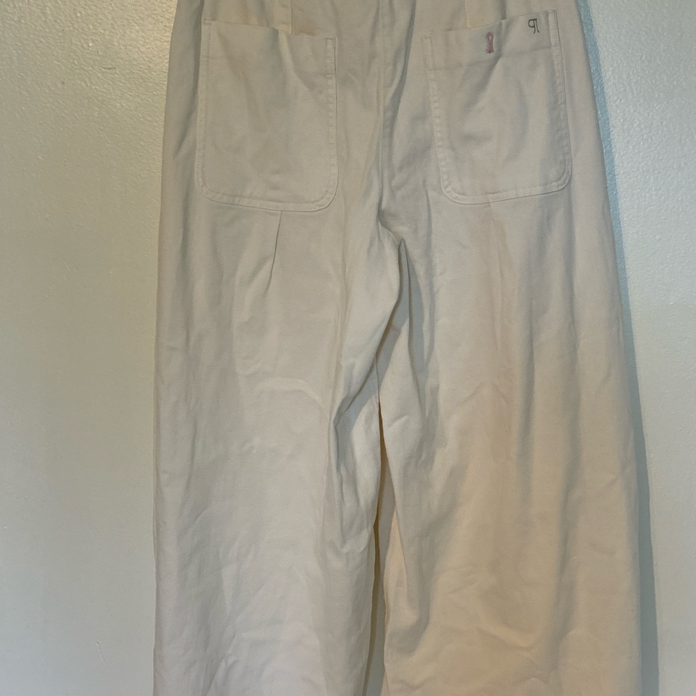 Pilcro cropped wide leg drawstring beige pants - Picture 7 of 11